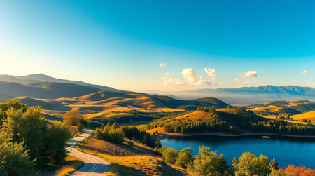 Panoramic view of the Carpathian mountains, Ukraine.