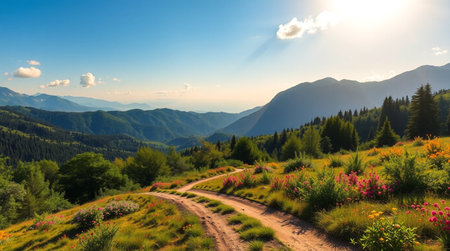 Beautiful summer landscape in the Carpathian mountains, Ukraine.