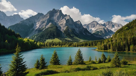 A cool mountain breeze over a green hillside.