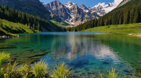 A hidden lagoon with crystal clear water.