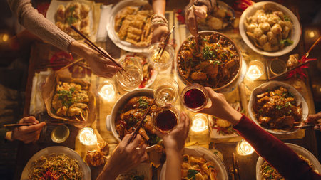 Chinese New Year luxury background with golden dragonの写真素材