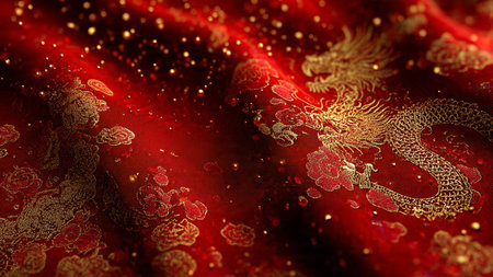 Chinese New Year gold dragon symbol illustrationの写真素材