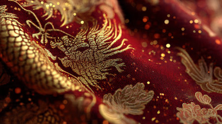 Chinese New Year dragon pattern red background