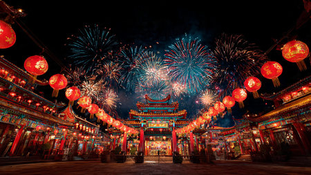 Chinese New Year festive red banner designの写真素材