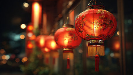 Chinese New Year lantern festival celebration nightの写真素材