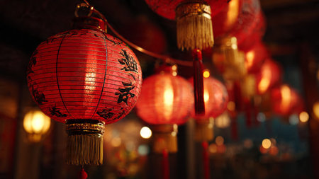 Chinese New Year luxury banner with golden dragon ornament