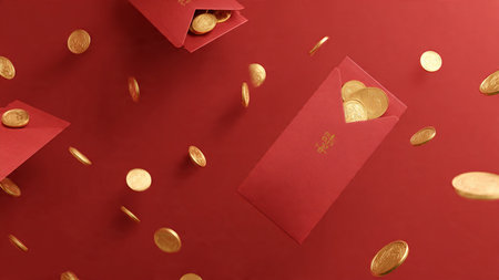 Chinese New Year festival background with glowing lantern lights in 3D.