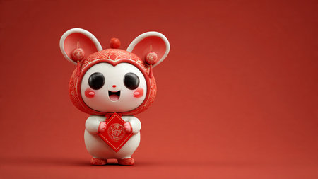 Elegant red lantern decoration concept for Chinese New Year greeting.