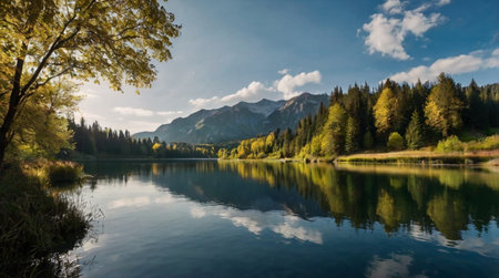 A dramatic mountain ridge under a cloudy sky.の写真素材