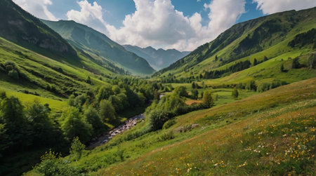 A stunning river flowing through a valley.