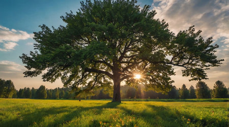 A beautiful sunrise over rolling farmland hills.の写真素材