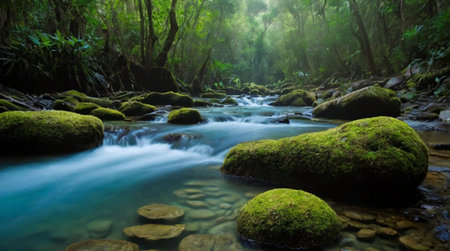 Waterfall in deep forest at Phu Soi Dao National Park, Thailand