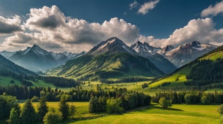 panoramic view of the alps in Bavaria, Germany