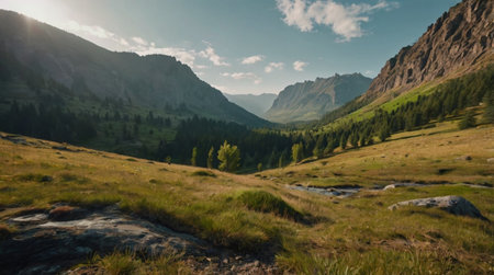 Panoramic view of the valley in the Italian Dolomites