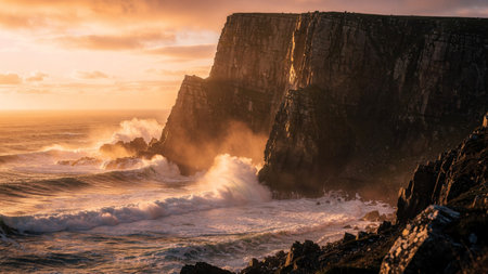 Cliffs of Moher at sunset, County Clare, Ireland.