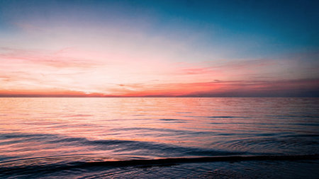 Beautiful sunset over the sea. Nature composition. Sunset over the sea.