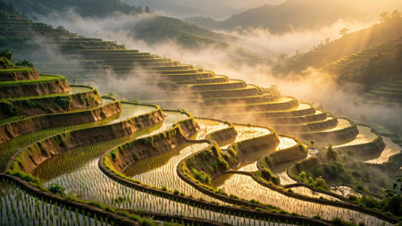 Terraced rice field in Mu Cang Chai, YenBai, Vietnam