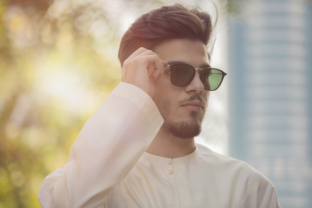 arab man wearing sunglassesの写真素材