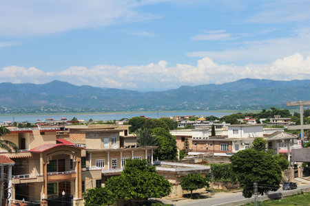View of the city of San Sebastian, Costa del Sol, Spainの写真素材