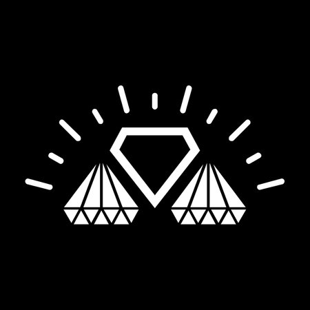 Diamond vector icon. White illustration isolated on black background for graphic and web design.のイラスト素材
