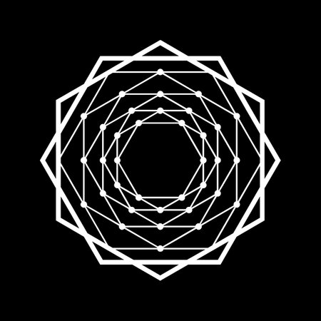 Geometric pattern symbols fractale pentagram astrology stamp label symbol amulet runesのイラスト素材