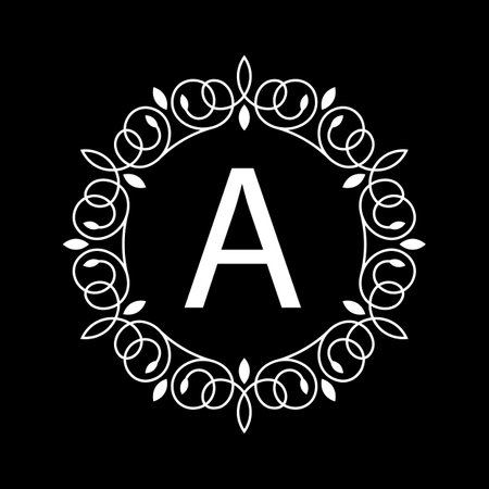 Letter A Monogram Design Template. Elegant lineart monogram designのイラスト素材