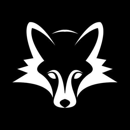 Fox head icon on black background for graphic and web design. Simple vector sign. Internet concept symbol for website button or mobile appのイラスト素材