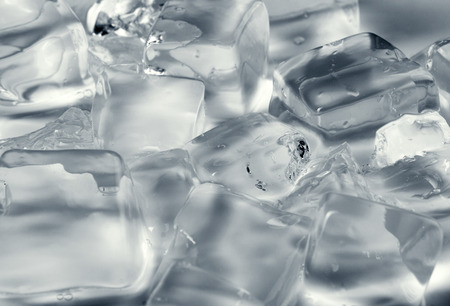 close up of grey-light ice cubes, ice backgroundの写真素材