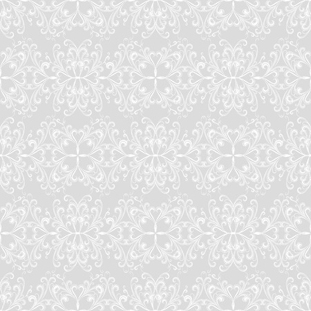 floral vintage seamless pattern on light grey background, vector illustrationのイラスト素材