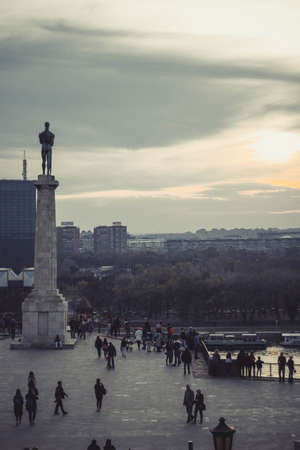 The Victor Monument, view from Belgrade Fortressのeditorial素材
