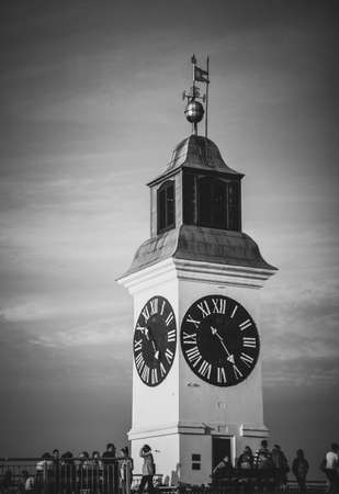 Clock tower in Petrovaradin fortress, Novi Sad, Serbiaのeditorial素材