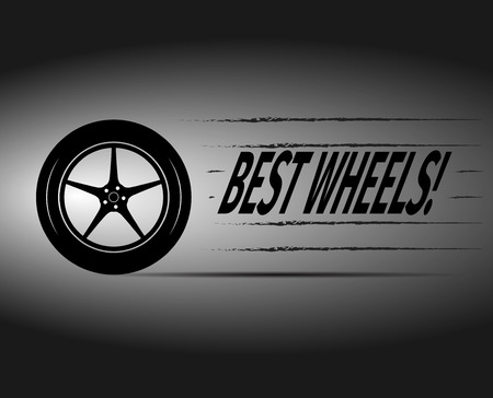 Best wheels advertising card, vector illustrationのイラスト素材