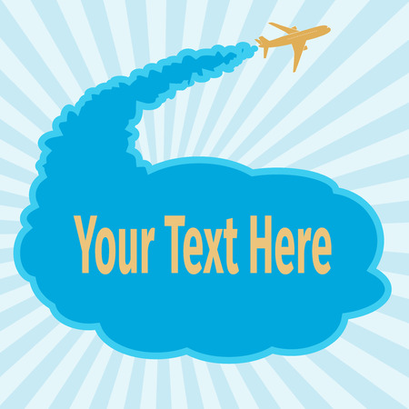 Advertising card with aeroplane, vector illustrationのイラスト素材