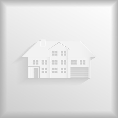 House icon of paper, vector illustrationのイラスト素材