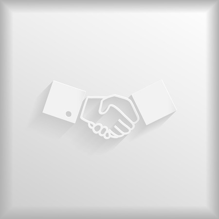 Paper handshake icon, vector illustrationのイラスト素材