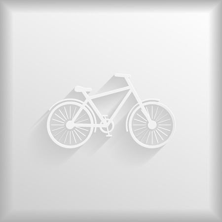Paper bicycle with shadow, vector illustrationのイラスト素材