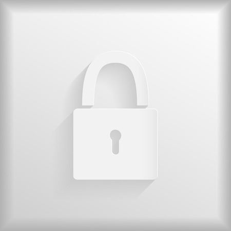 Paper padlock on a white background, vector illustrationのイラスト素材