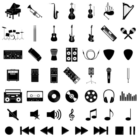 Musical instrument set, vector illustrationのイラスト素材