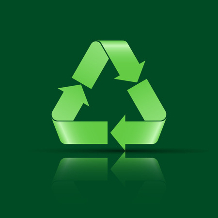 Recycle sign green color, vector illustrationのイラスト素材