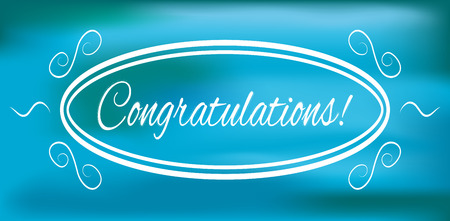 Congratulations banner on a blue background, vector illustrationのイラスト素材