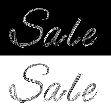 Black and white sale banner, vector illustrationのイラスト素材