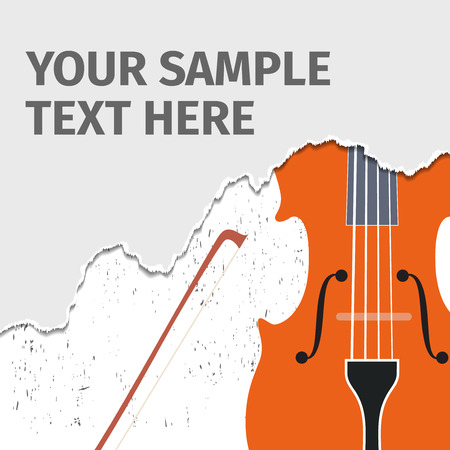 Advertising card with violin, vector illustrationのイラスト素材