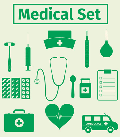 Medical icons set, vector illustrationのイラスト素材