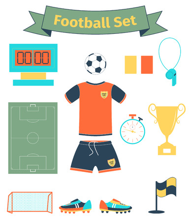 Football icons set, illustrationのイラスト素材