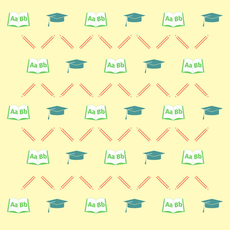 Seamless pattern with school equipment, vector illustrationのイラスト素材