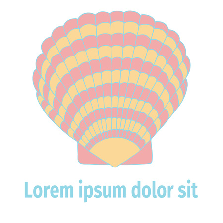 Wonderful vector seashell painted by hand. To use postcards, greetings, prints on textiles and other creative products.のイラスト素材