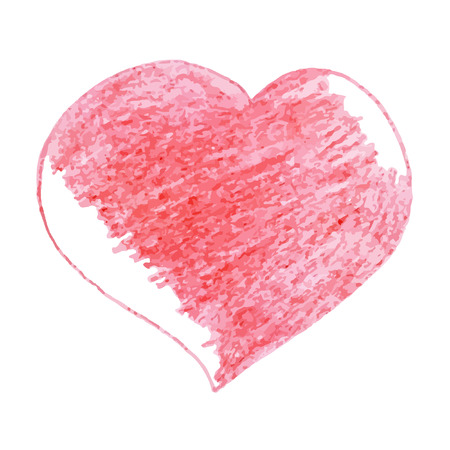 Hand-drawn pencil sketch. Bright red  heart  for invitations, cards, web sites, design.のイラスト素材