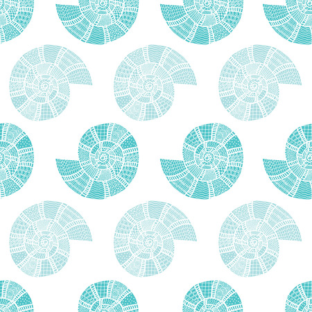 Wonderful vector seamless pattern of seashells. Bright set painted by hand. To use postcards, greetings, prints on textiles and other creative products.のイラスト素材