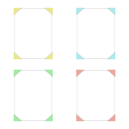Four white blank paper, vector illustrationのイラスト素材