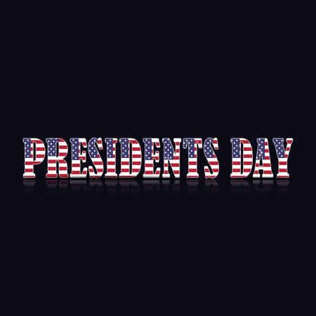 Presidents Day banner on a dark background, vector illustrationのイラスト素材